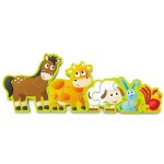 Puzzle de chiffres en bois frise dfil animaux de la ferme 34 cm h