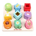 Puzzle sensoriel formes en bois premier age le toy van 'amis de la