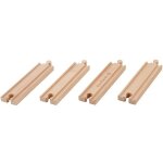Set de 4 rails droits pour circuit petits trains en bois everearth® Set de 4 rails droits pour circuit petits trains en bois everearth®