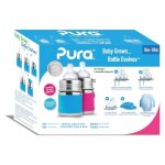 Set biberons inox 150 ml ttines dbit 0 - 18 mois bleu - rose pura ki