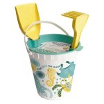 Set de plage seau, râteau, tamis, pelle jaune ocean en algoblend Set de plage seau, râteau, tamis, pelle jaune ocean en algoblend