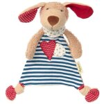 Sigikid doudou plat chien marin green 28 cm en coton 100% bio