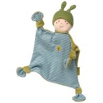Sigikid® doudou plat noeud poupée lutin garçon bleu 26 cm coton bio - Sigikid® doudou plat noeud poupée lutin garçon bleu 26 cm coton bio -