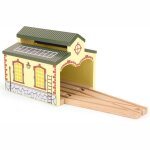 Train en bois entrep�t pour locomotive nostalgie small foot by