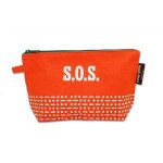 Trousse stylo & feutres coton bio orange sos - mibo coq en pte