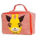 Valisette goûter & aventure lunch box rouge coton bio girafe coq en Valisette goûter & aventure lunch box rouge coton bio girafe coq en