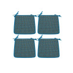 4 coussins de chaise douala bleu canard