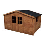 Abri de jardin bois 12 m trait autoclave marron saulieu