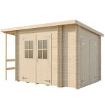 Abri jardin en bois 4m² loppi avec annexe, bûcher et plancher inclus Abri jardin en bois 4m² loppi avec annexe, bûcher et plancher inclus
