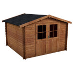 Abri chalet de jardin en bois de 9m ep. 28mm trait autoclave randan