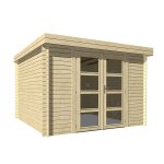 Abri de jardin bois ep. 19mm, 9 m toit plat hanko