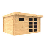 Abri de jardin bois ep. 28mm, 13 m toit plat adret