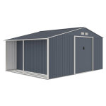 Abri de jardin métal 13 m² avec bûcher 3 stères gris anthracite Abri de jardin métal 13 m² avec bûcher 3 stères gris anthracite