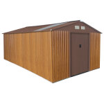 Abri de jardin mtal 15m, imitation bois