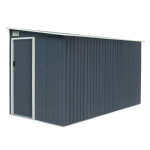 Abri de jardin mtal 5, 5m adossable gris anthracite