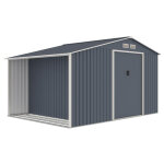 Abri de jardin métal avec bûcher 8. 7 m² gris anthracite Abri de jardin métal avec bûcher 8. 7 m² gris anthracite