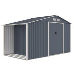 Abri de jardin en métal gris 6. 5 m² avec bûcher Abri de jardin en métal gris 6. 5 m² avec bûcher