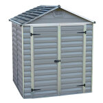 Abri de jardin rsine 2, 8m skylight 6x5 gris avec plancher inclus