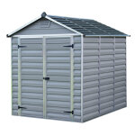 Abri de jardin en rsine skylight 6x8 4, 3m gris avec plancher