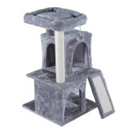 Arbre  chat 2 plateformes gris, hauteur 85 cm rufus