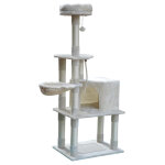 Arbre  chat 4 plateformes crme, hauteur 148 cm lizy