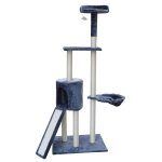 Arbre  chat 4 plateformes gris, hauteur 165 cm perle