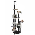 Arbre  chat 6 plateformes gris et noir hauteur de 250  273 cm gaia