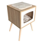 Arbre  chat design en bois 62 cm maisonnette sur pieds bounty