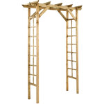 Arc pergola droite en bois passiflore l 140 x h 215 cm beige