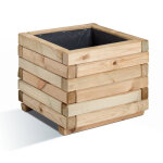 Bac  fleurs carr en bois stockholm 50 cm 65l