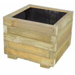 Bac  fleurs carr en bois vosges 28l 40 cm marron