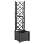 Bac  fleurs carr avec treillis italia 30l l. 43 cm anthracite