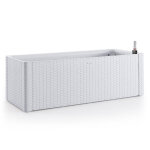 Bac  fleurs deluxe rectangulaire blanc