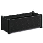 Bac  fleurs rectangle aspect bois italia 80l l 100 cm anthracite
