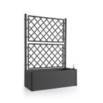 Bac  fleurs rectangle avec treillis deluxe 90l l 100 cm anthracite
