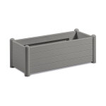 Bac à fleurs rectangulaire aspect bois italia 80l l 100 cm gris Bac à fleurs rectangulaire aspect bois italia 80l l 100 cm gris