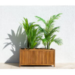 Bac à fleurs rectangulaire en bois d'acacia gora 100 cm 141l Bac à fleurs rectangulaire en bois d'acacia gora 100 cm 141l