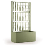 Bac  fleurs rectangulaire avec treillis ethica 80l vert olive