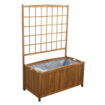 Bac rectangulaire avec treillis en bois d'acacia nysa 100 cm 141l Bac rectangulaire avec treillis en bois d'acacia nysa 100 cm 141l