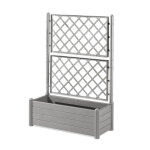Bac rectangulaire avec treillis italia l. 100cm 80l gris bton