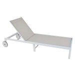 Bain de soleil dari aluminium blanc textilene taupe