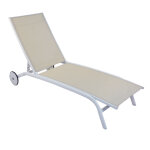 Bain de soleil praia aluminium et textilne beige