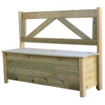 Banc coffre en pin trait autoclave 120cm x 40cm x 90 cm clavos