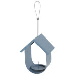 Cabane à oiseau à suspendre en métal avec support boules de graisse bleu Cabane à oiseau à suspendre en métal avec support boules de graisse bleu
