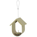 Cabane à oiseau à suspendre en métal avec support boules de graisse vert Cabane à oiseau à suspendre en métal avec support boules de graisse vert