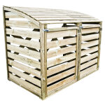 Cache poubelle double en bois autoclav