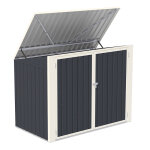 Cache poubelle double en mtal gris anthracite