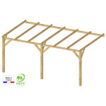 Carport bois adoss douala 15 m poteaux 13. 5 x 13. 5 cm