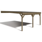 Carport bois adoss double accra 30m toit pvc poteaux 12 x 12 cm