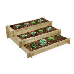 Carr potager en bois 3 tages avec bche de protection